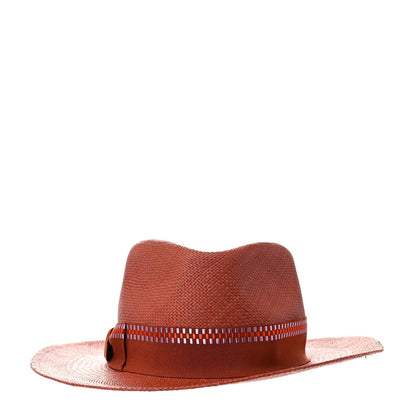 Hermes Straw Esperance Panama Hat 57 Terracotta 4 of 9