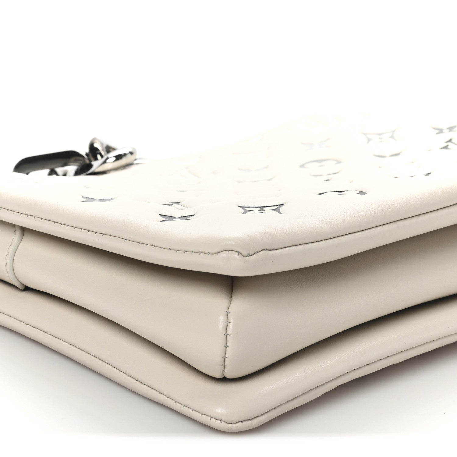 Louis Vuitton Lambskin Embossed Monogram Coussin PM Cream Grey 9 of 10