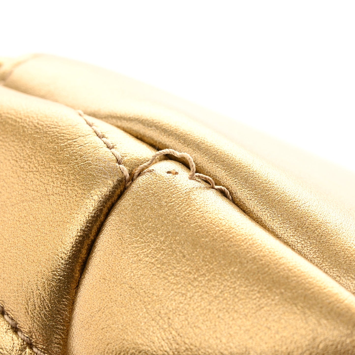 Metallic Calfskin Y Quilted Small Loulou Monogram Chain Satchel Gold