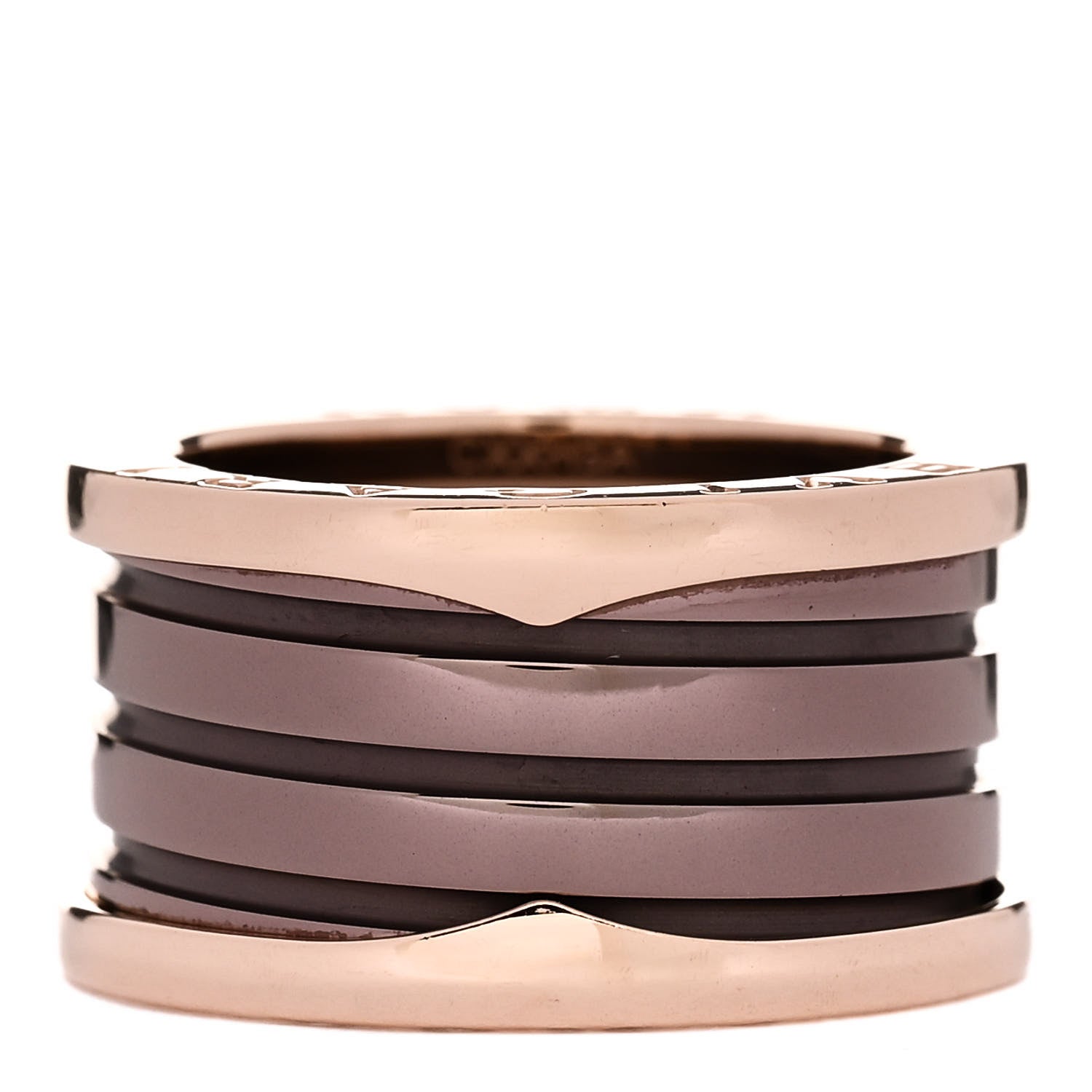 Bulgari 18K Rose Gold Bronze Cermet B.Zero1 Roma Four-Band Ring 53 6.25 3 of 6