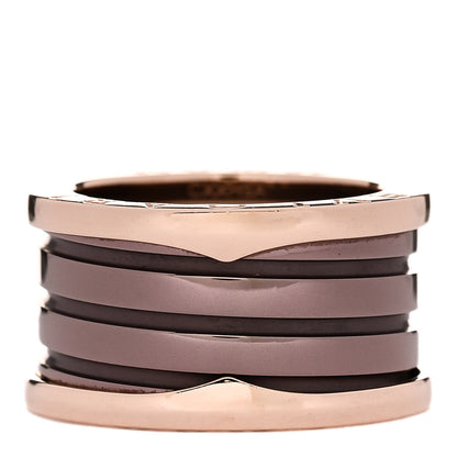 Bulgari 18K Rose Gold Bronze Cermet B.Zero1 Roma Four-Band Ring 53 6.25 3 of 6