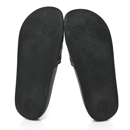 Gucci Rubber GG Monogram Perforated Womens Slide Sandals 38 Black 5 of 6