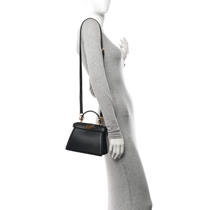 Fendi Shiny Nappa Petite Peekaboo I SEE U Satchel Black 2 of 16