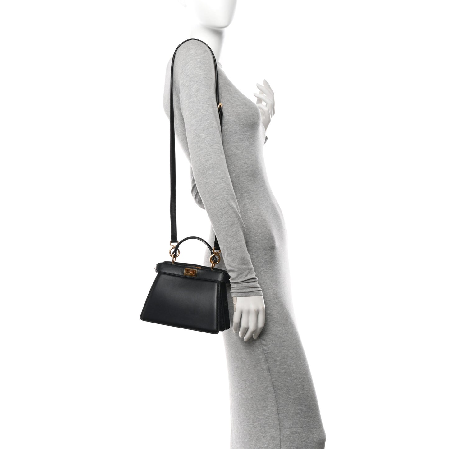 Shiny Nappa Petite Peekaboo I SEE U Satchel Black