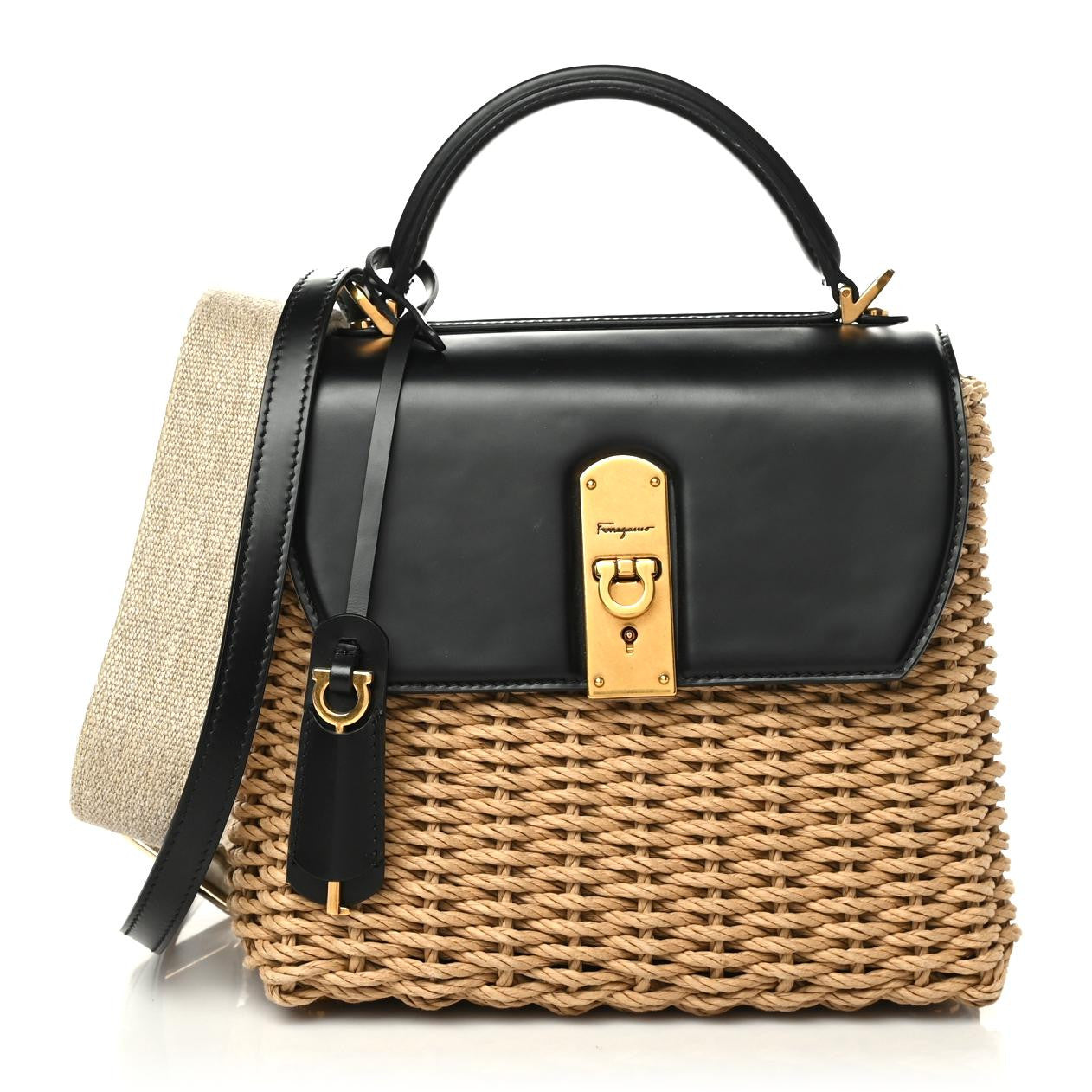 Smooth Calfskin Wicker Small Boxyz Black