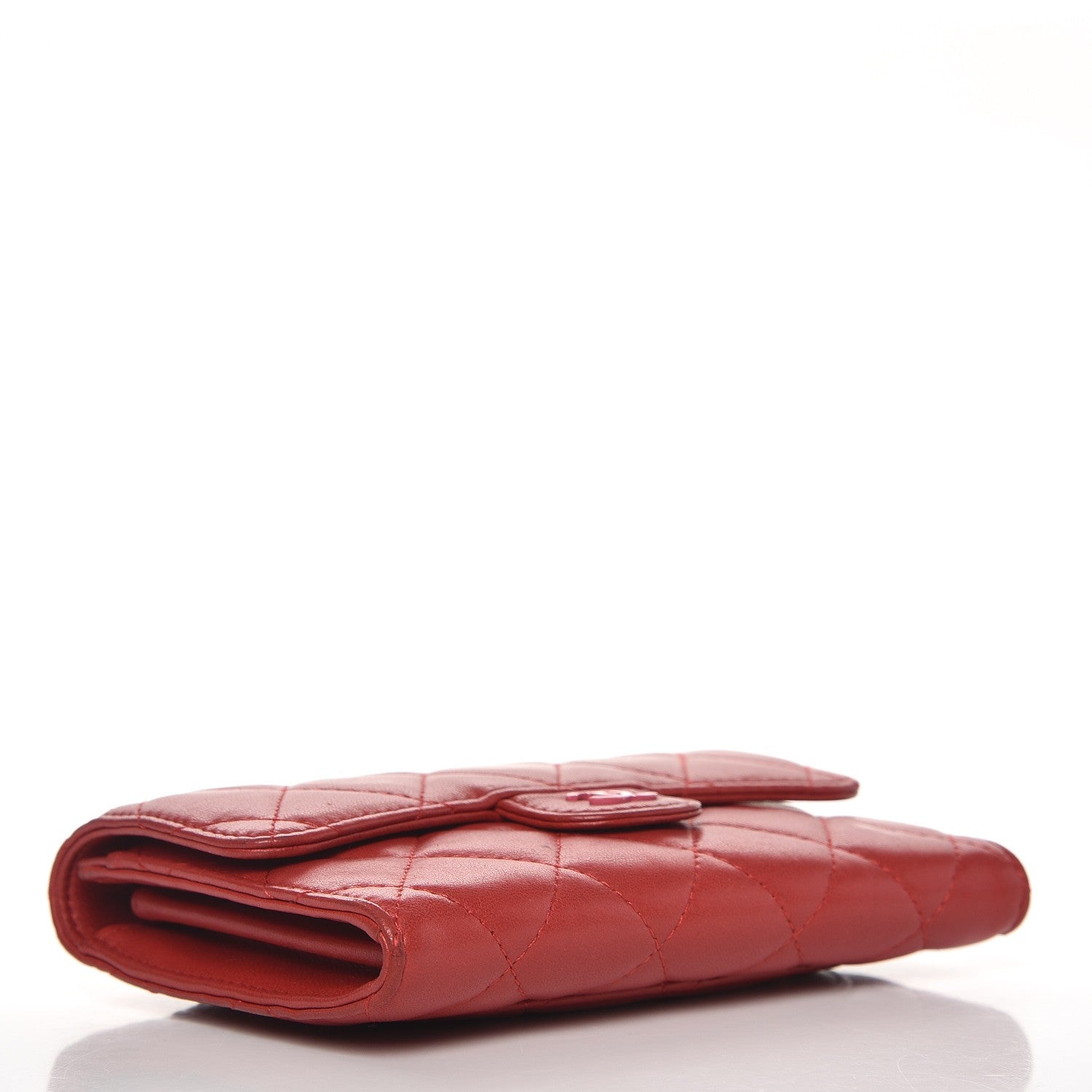 Chanel Lambskin Quilted Small Flap Wallet Red 4 of 15