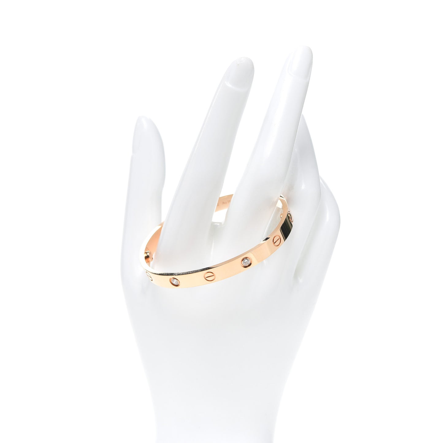 18K Pink Gold 4 Diamond LOVE Bracelet 17