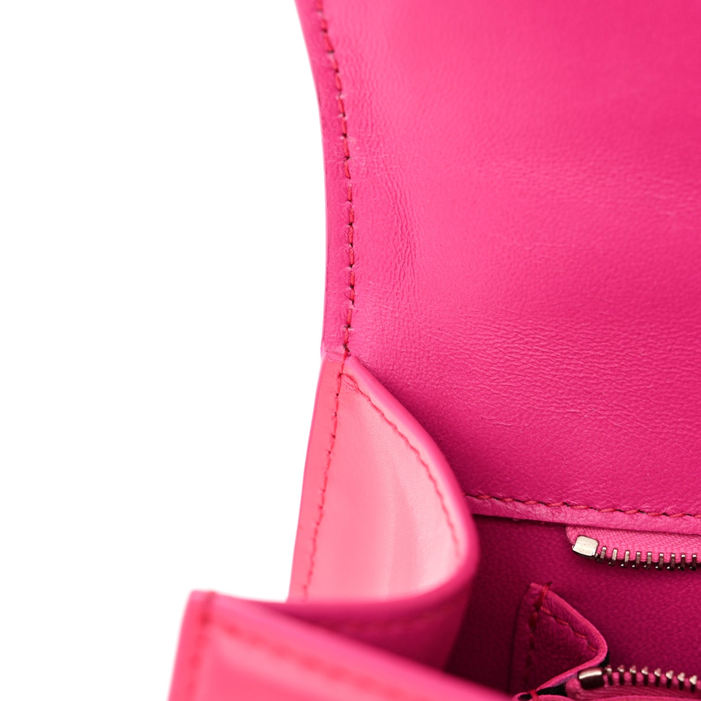 Shiny Box Calfskin Small Hourglass Top Handle Bag Acid Fuchsia