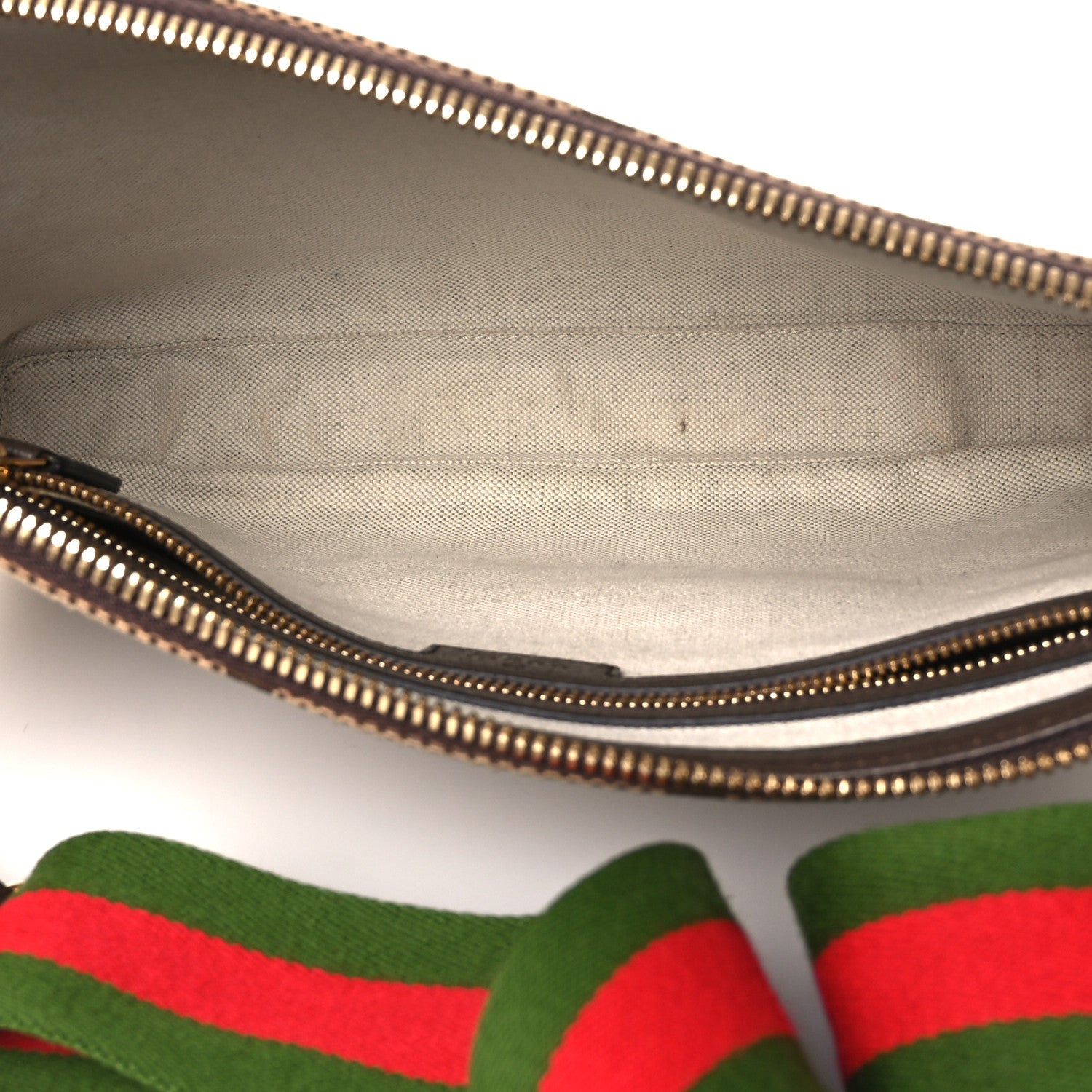 Gucci Monogram Jumbo GG Textured Dollar Calfskin Web Wristlet Messenger Bag Camel Ebony New Acero 7 of 22