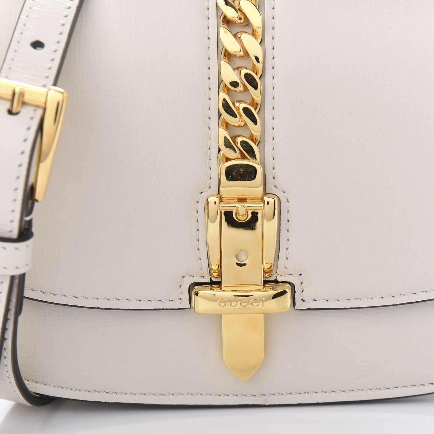 Azalea Calfskin Mini Sylvie 1969 Flap Messenger Bag Mystic White