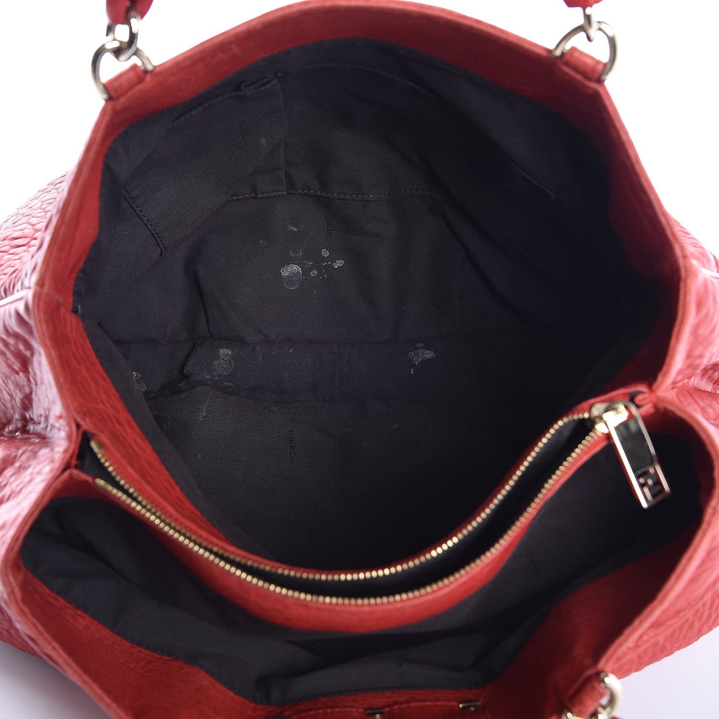 Crinkled Lambskin Mia Tote Red