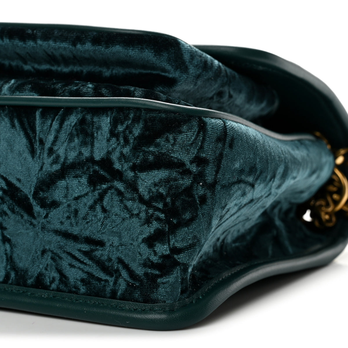 Velvet Monogram Matelasse Baby Niki Chain Satchel Dark Green