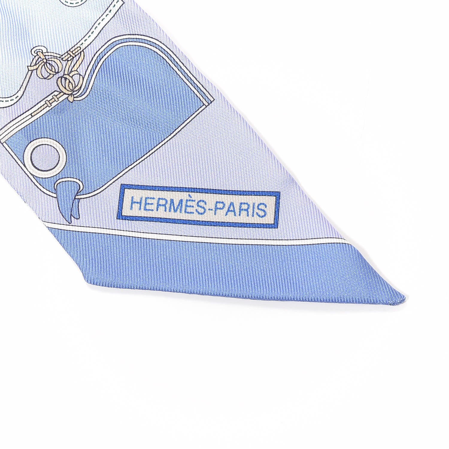 Hermes Silk Camails Twilly Scarf Lavande Vert Bleu 2 of 4