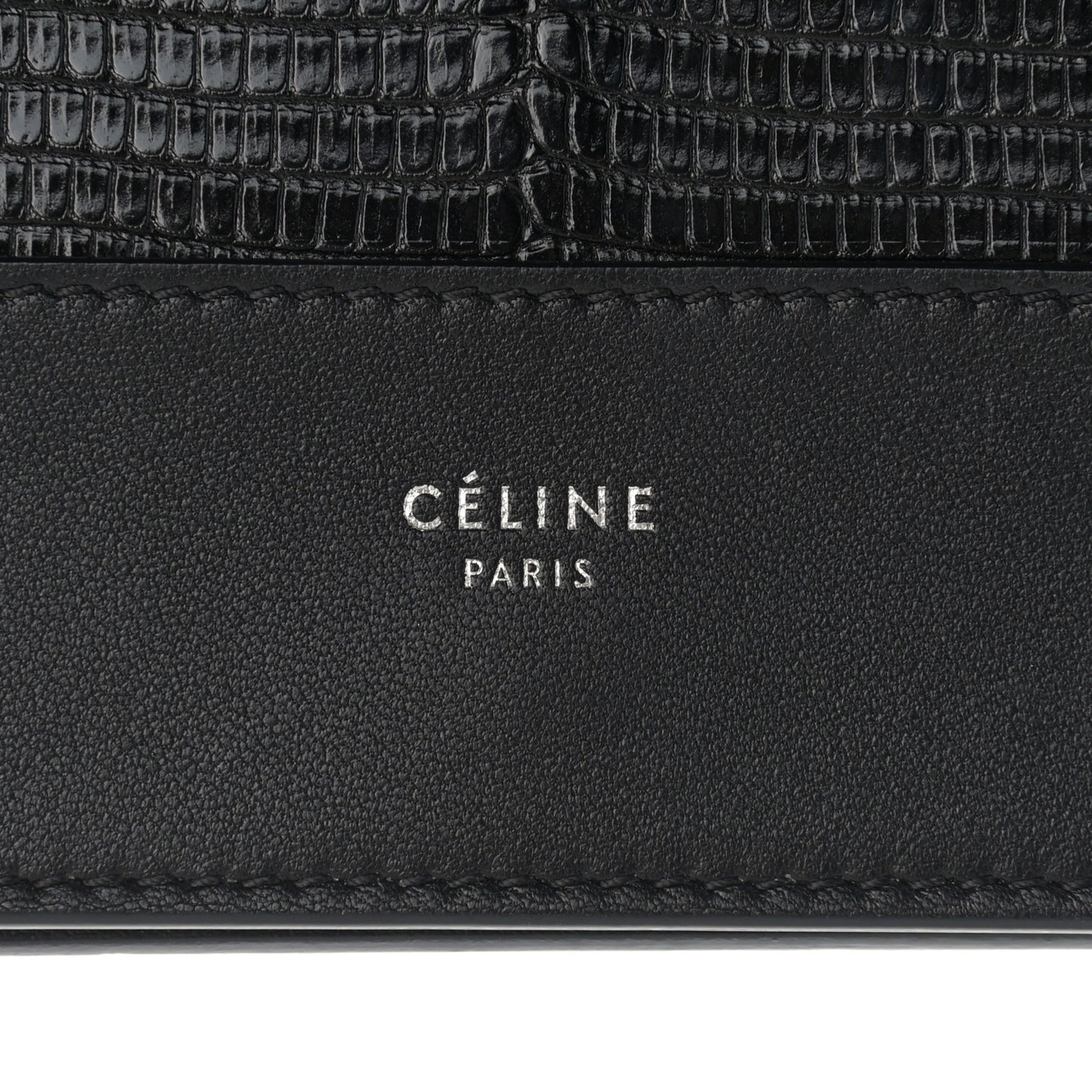 Lizard Smooth Lambskin Frame Evening Chain Clutch Black