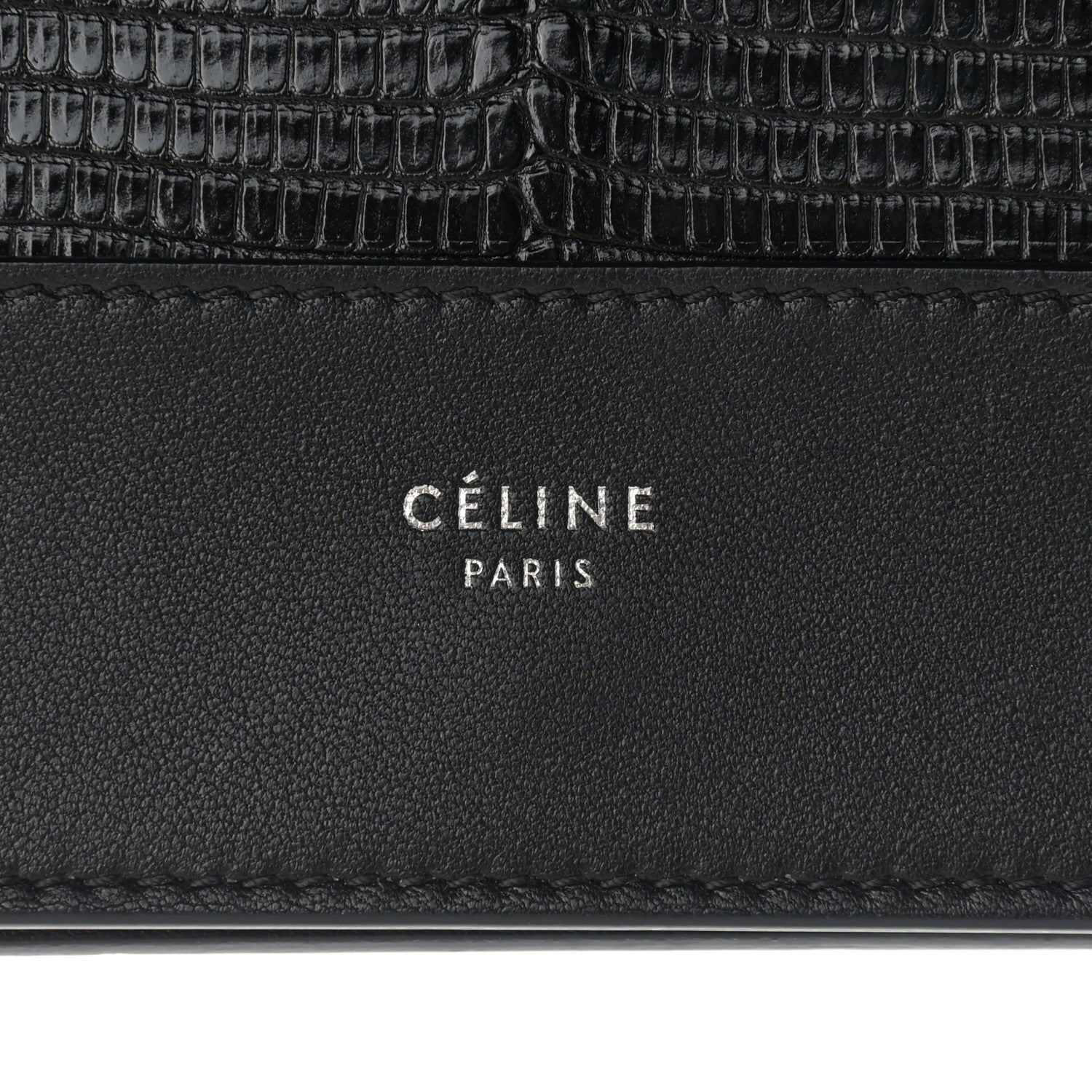 Celine Lizard Smooth Lambskin Frame Evening Chain Clutch Black 5 of 10