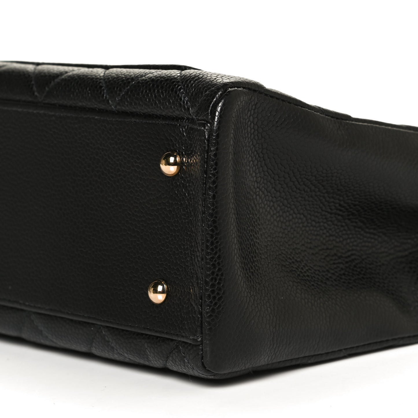 Caviar Quilted CC Shopping Tote Black