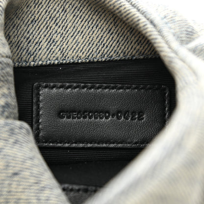 Saint Laurent Denim Quilted Monogram Loulou Puffer Pouch Clutch Blue Gray Light Azur 8 of 8