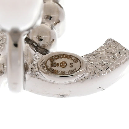 Chanel Crystal Pearl CC Clip On Earrings Silver 4 of 5