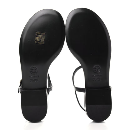 Chanel Lambskin Crystal CC Thong Sandals 35.5 Black 6 of 10