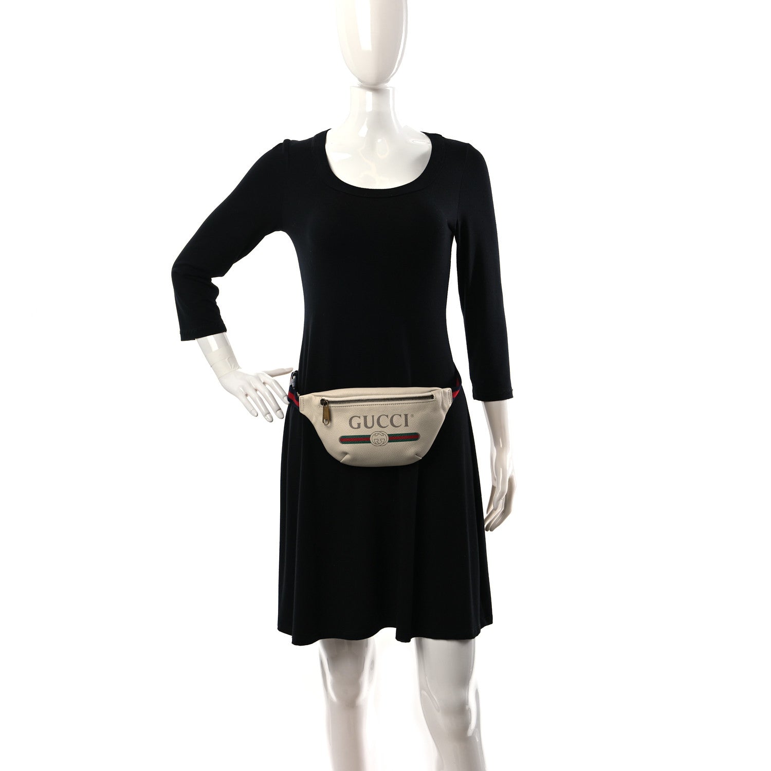 Gucci Grained Calfskin Small Logo Belt Bag White 2 of 9