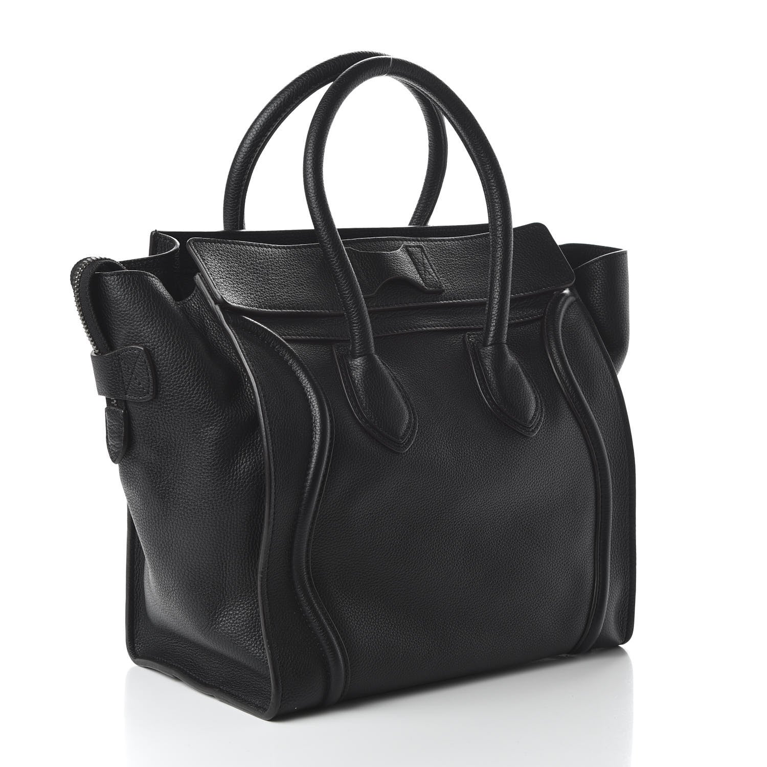 Celine Drummed Calfskin Mini Luggage Black 3 of 9