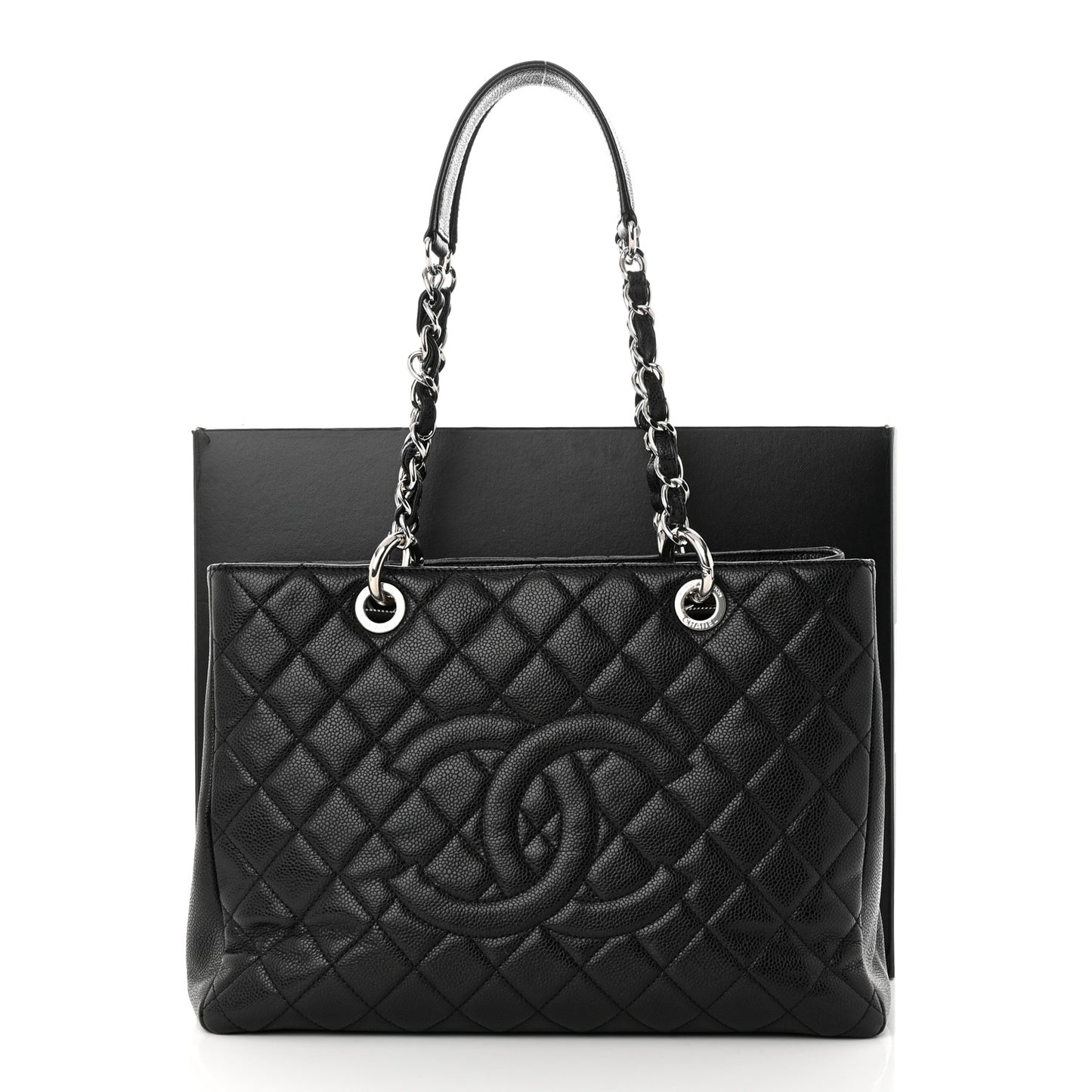 Caviar Quilted Grand Shopping Tote GST Black