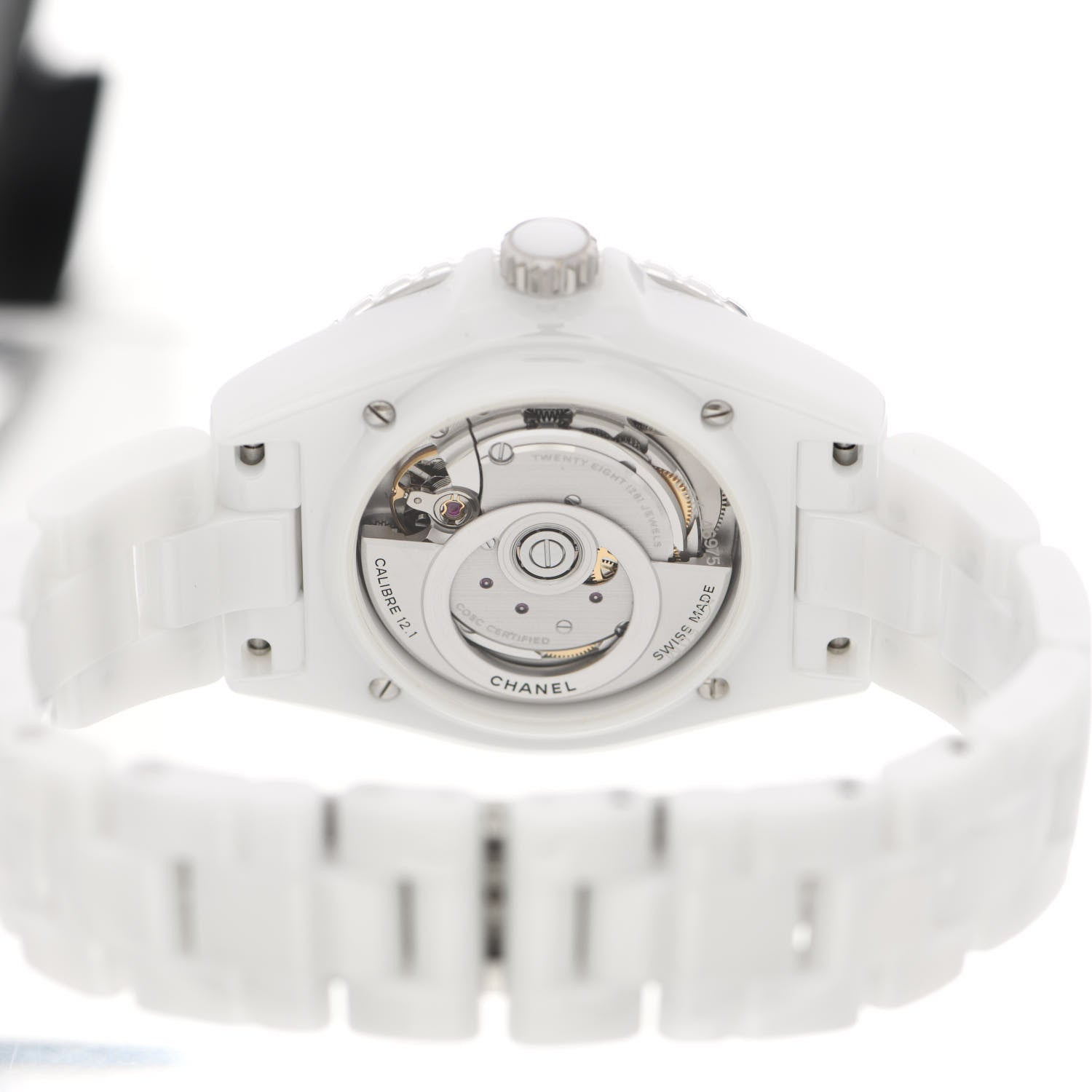 Chanel Stainless Steel Ceramic Diamond Bezel 38mm J12 Automatic Watch White 4 of 5