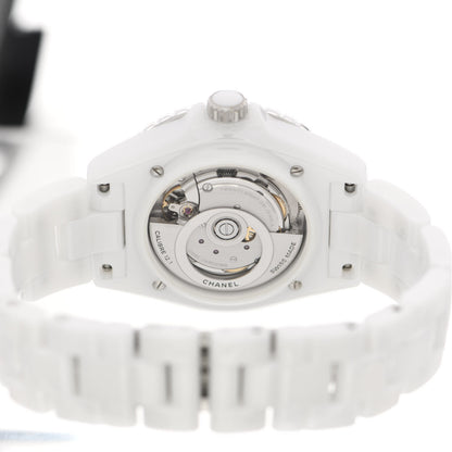 Chanel Stainless Steel Ceramic Diamond Bezel 38mm J12 Automatic Watch White 4 of 5