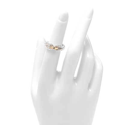 David Yurman Sterling Silver 18K Yellow Gold Cable Loop Ring 48 4.5 2 of 4