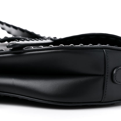 Christian Dior Calfskin Studded Saddle Bag With Strap Black 8 of 10