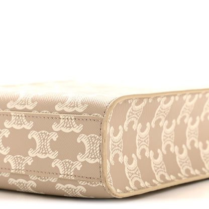 Celine Triomphe Canvas Calfskin Mini Vertical Cabas Grege 11 of 12