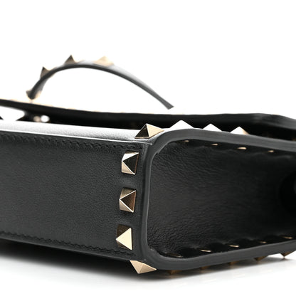 Valentino Garavani Vitello Mini Rockstud Flap Wallet on Strap Black 9 of 10