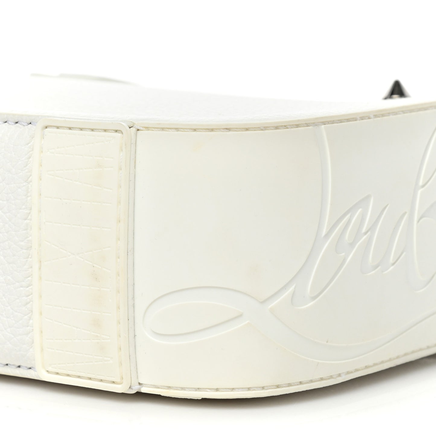 Grained Calfskin Rubber Ruisbuddy Messenger Bag White