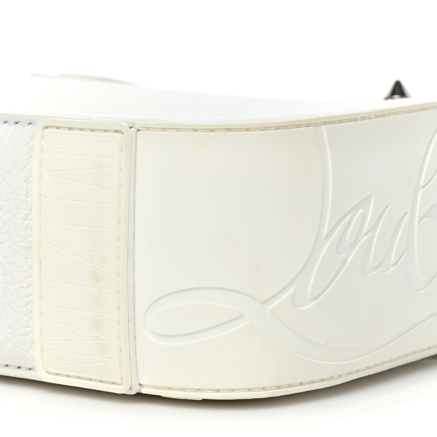 Christian Louboutin Grained Calfskin Rubber Ruisbuddy Messenger Bag White 7 of 11