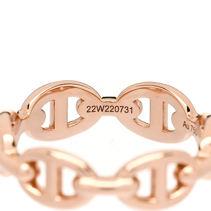Hermes 18K Rose Gold PM Chaine D'Ancre Enchainee Ring 53 6.5 4 of 9