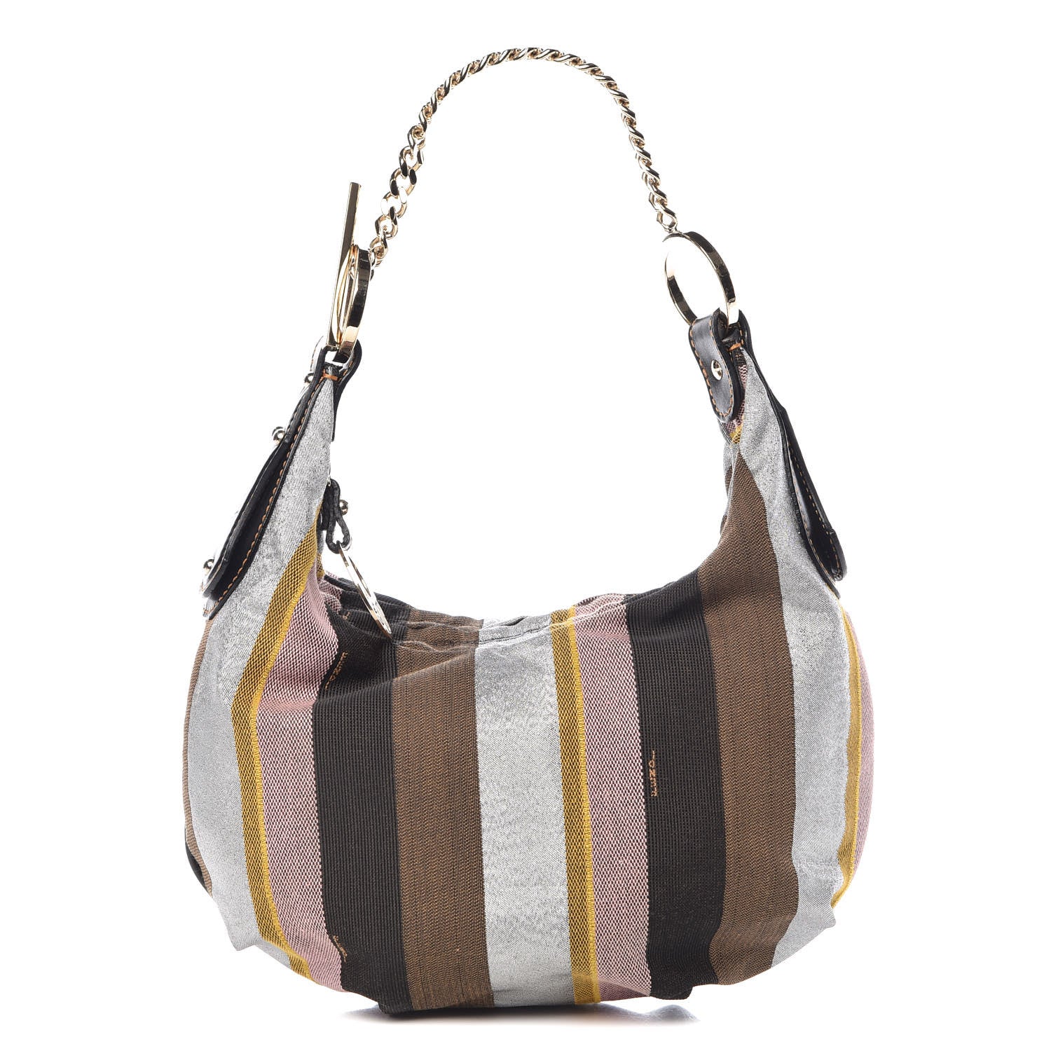 Fendi Pequin Small Chef Chain Hobo Multicolor Rosa Black 1 of 9