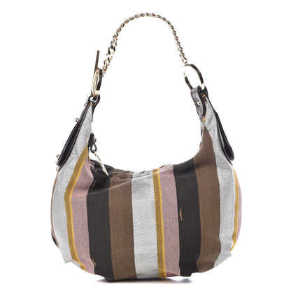 Fendi Pequin Small Chef Chain Hobo Multicolor Rosa Black 1 of 9