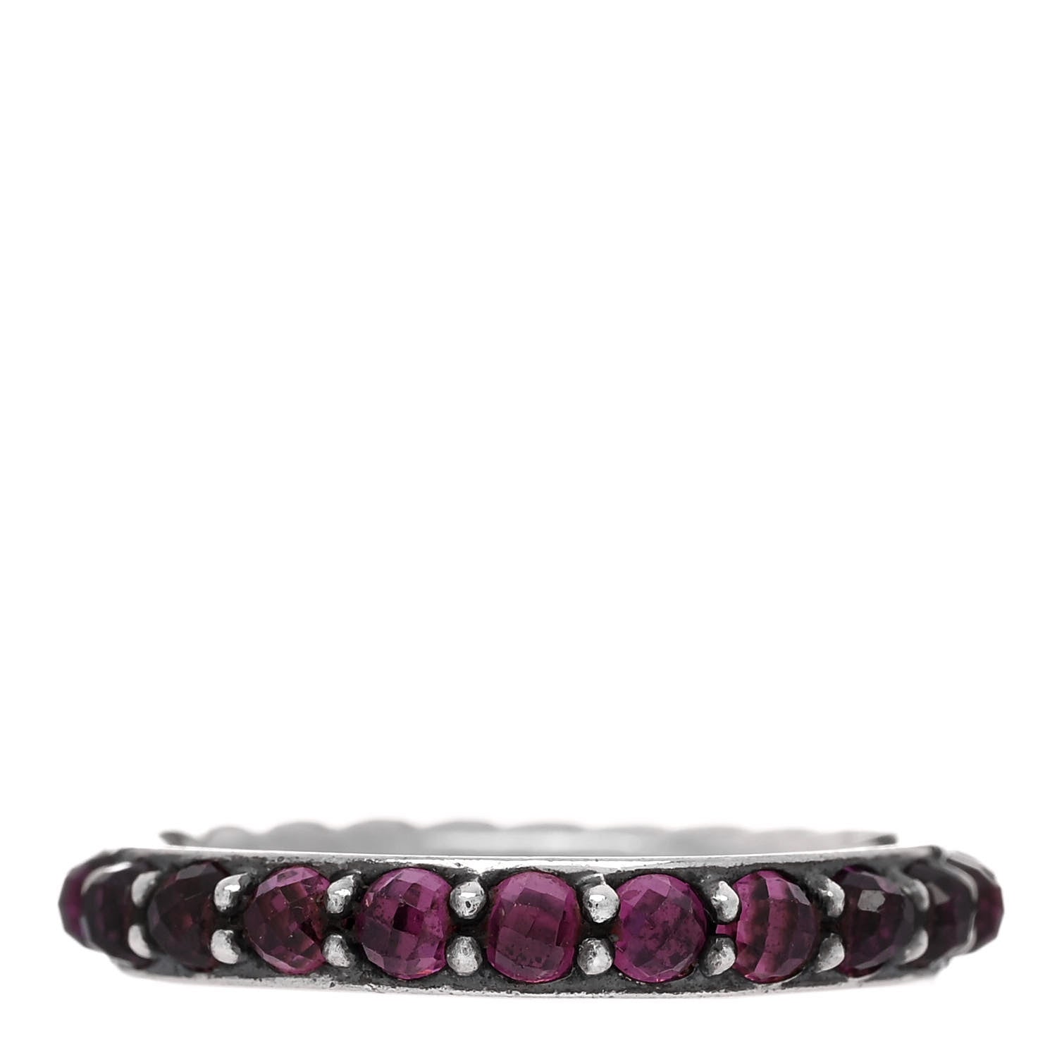 David Yurman Sterling Silver Rhodolite Garnet Cable Berries Ring 52 6 1 of 4
