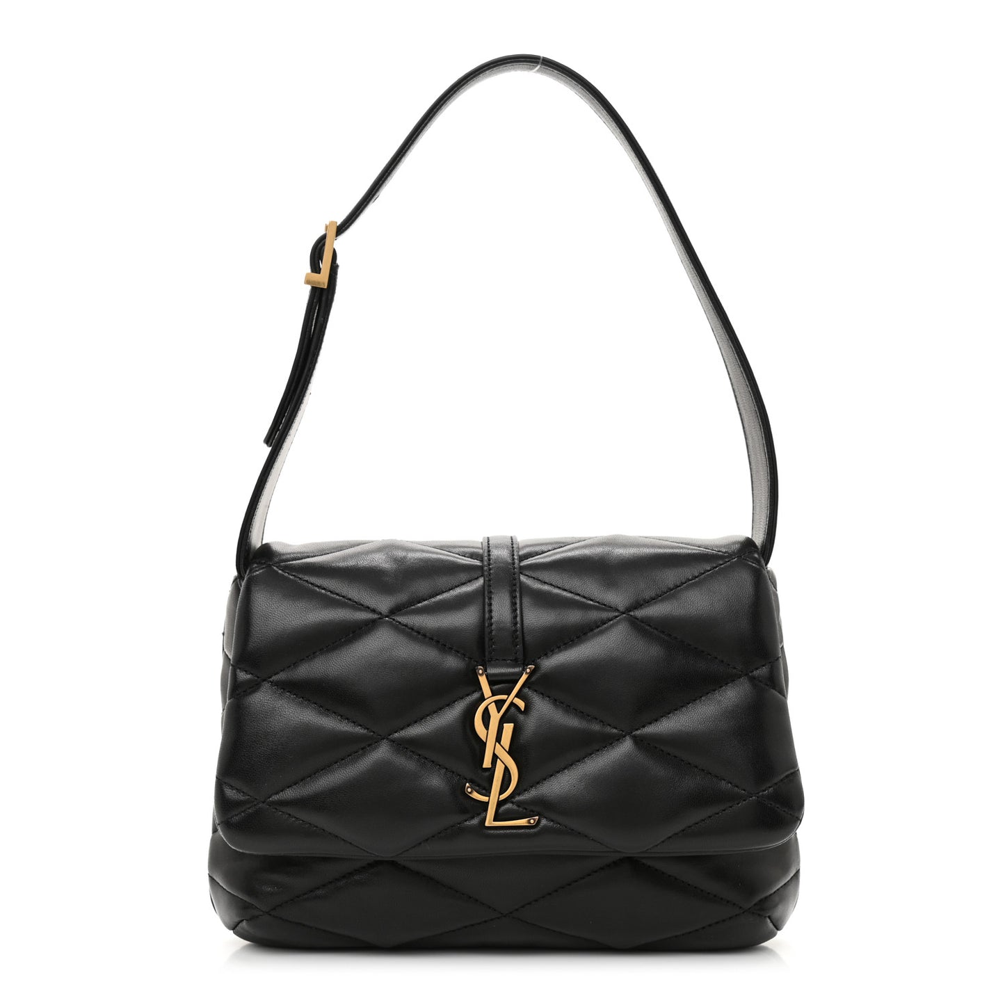 Lambskin Quilted Le 57 Diamond Shoulder Bag Black