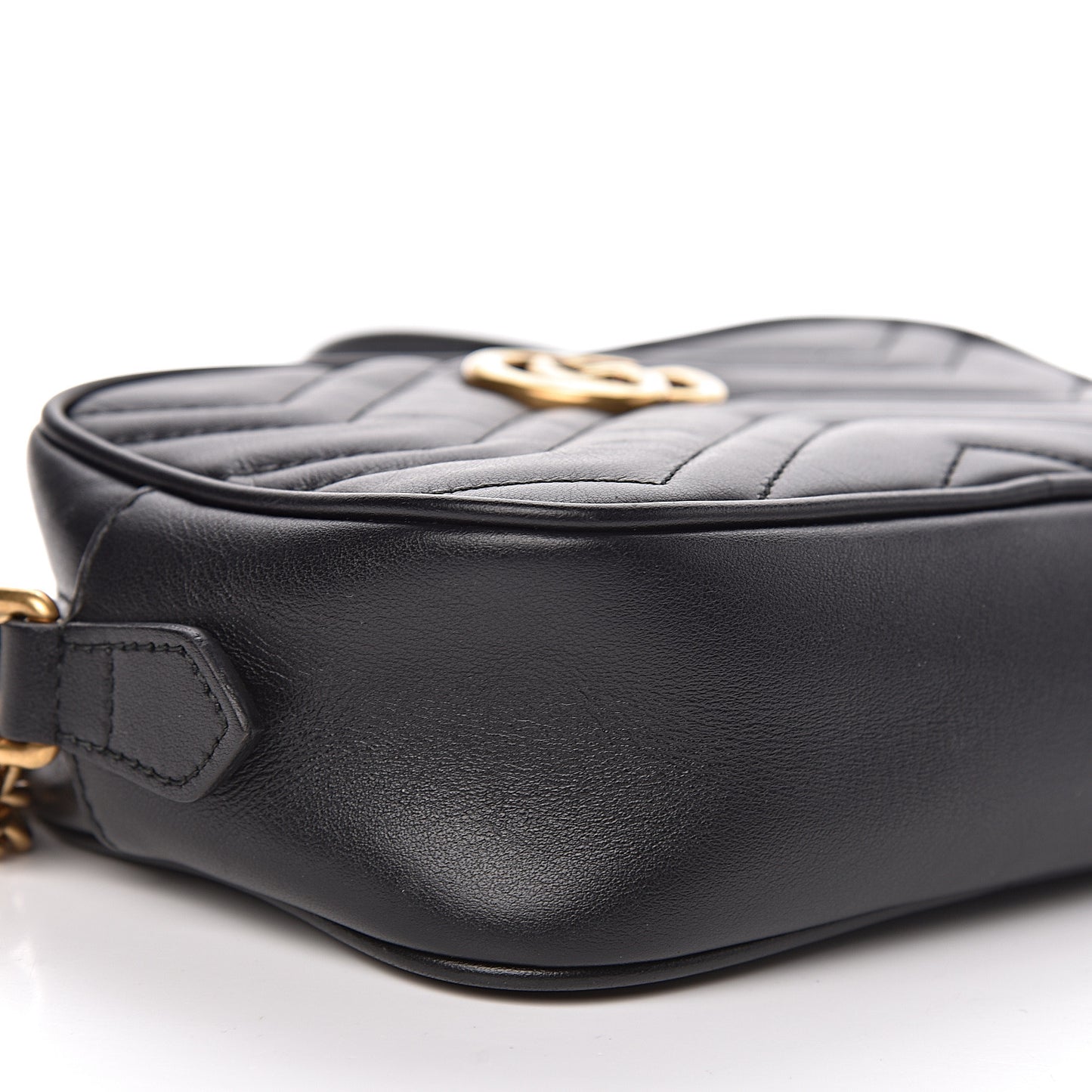 Calfskin Matelasse Mini GG Marmont Chain Shoulder Bag Black