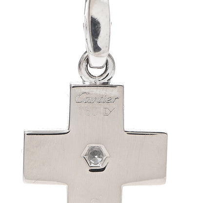 Cartier 18K White Gold Diamond Cross Charm 3 of 3