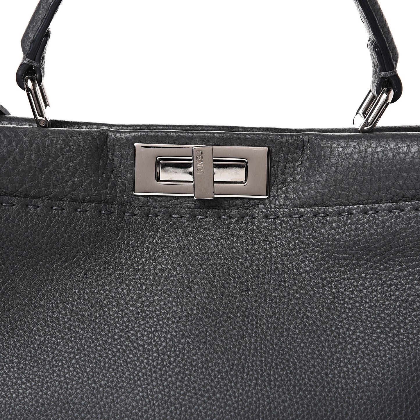 Cuoio Romano Selleria Bi-Color Medium Peekaboo Iconic Satchel Asfalto Latte