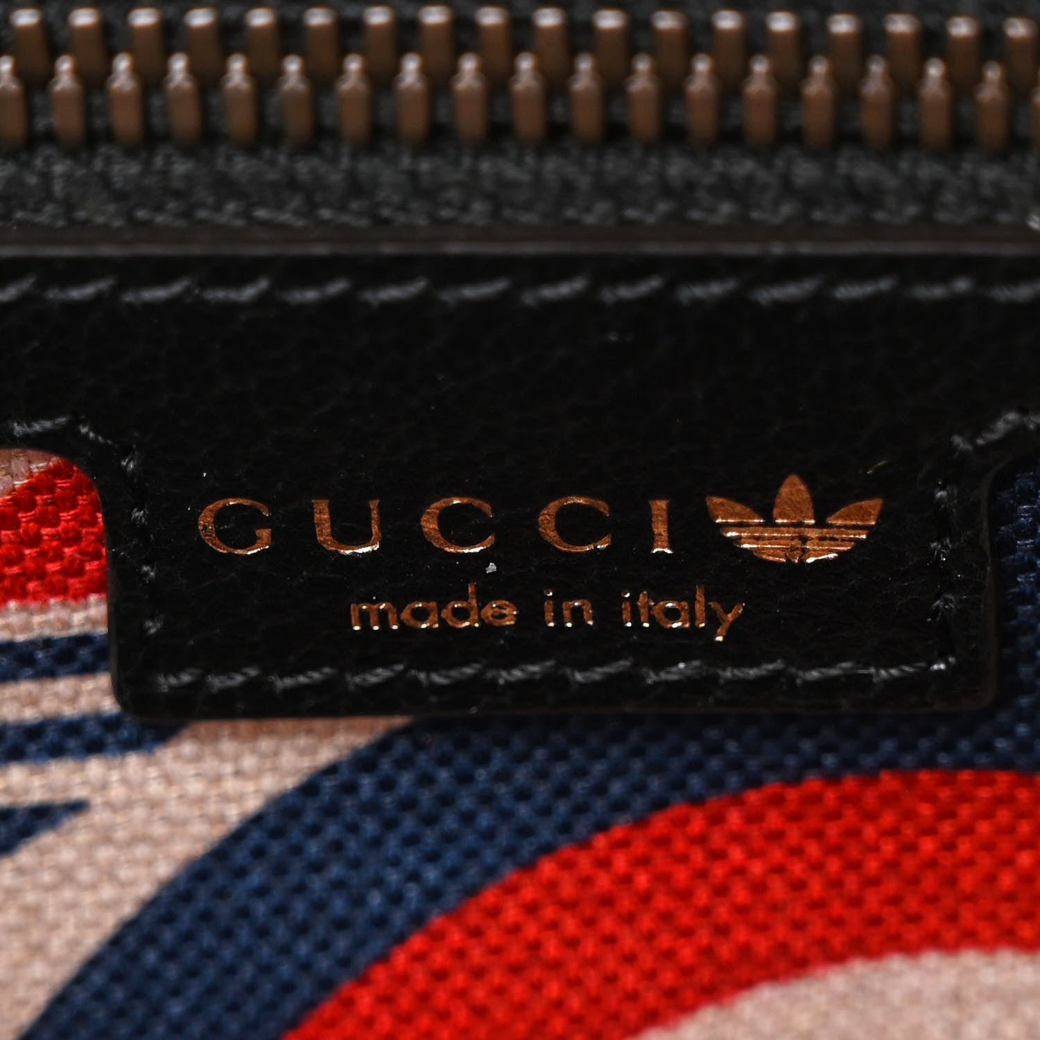 Gucci X ADIDAS Textured Dollar Calfskin Web Trefoil Logo Embossed Mini Bowling Bag Black Off White 6 of 10