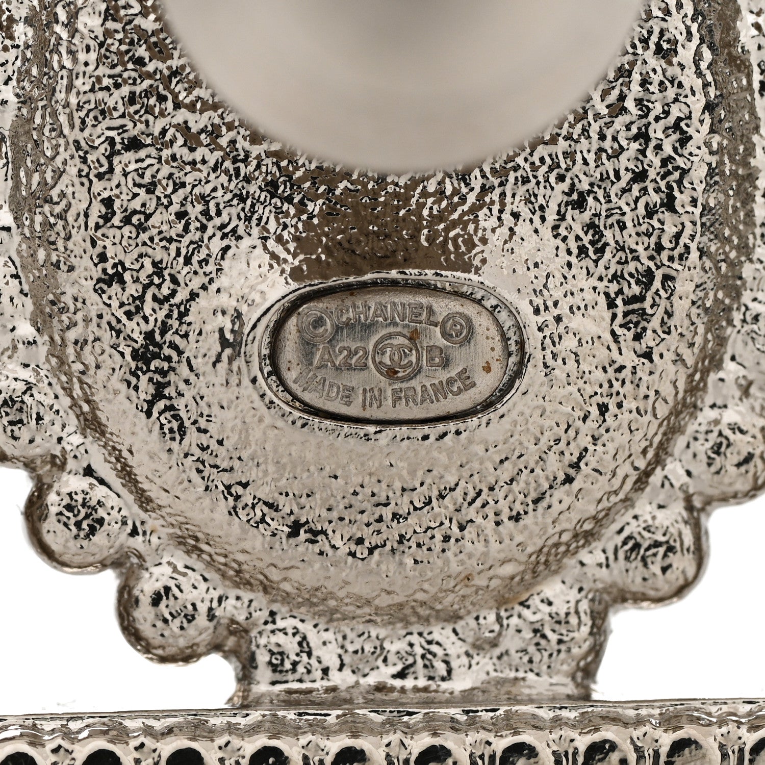 Chanel Crystal CC Perfume Bottle Brooch Black Silver 4 of 5