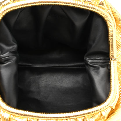 Bottega Veneta Metallic Bark Calfskin Embossed The Pouch Oversized Clutch Oro 5 of 7