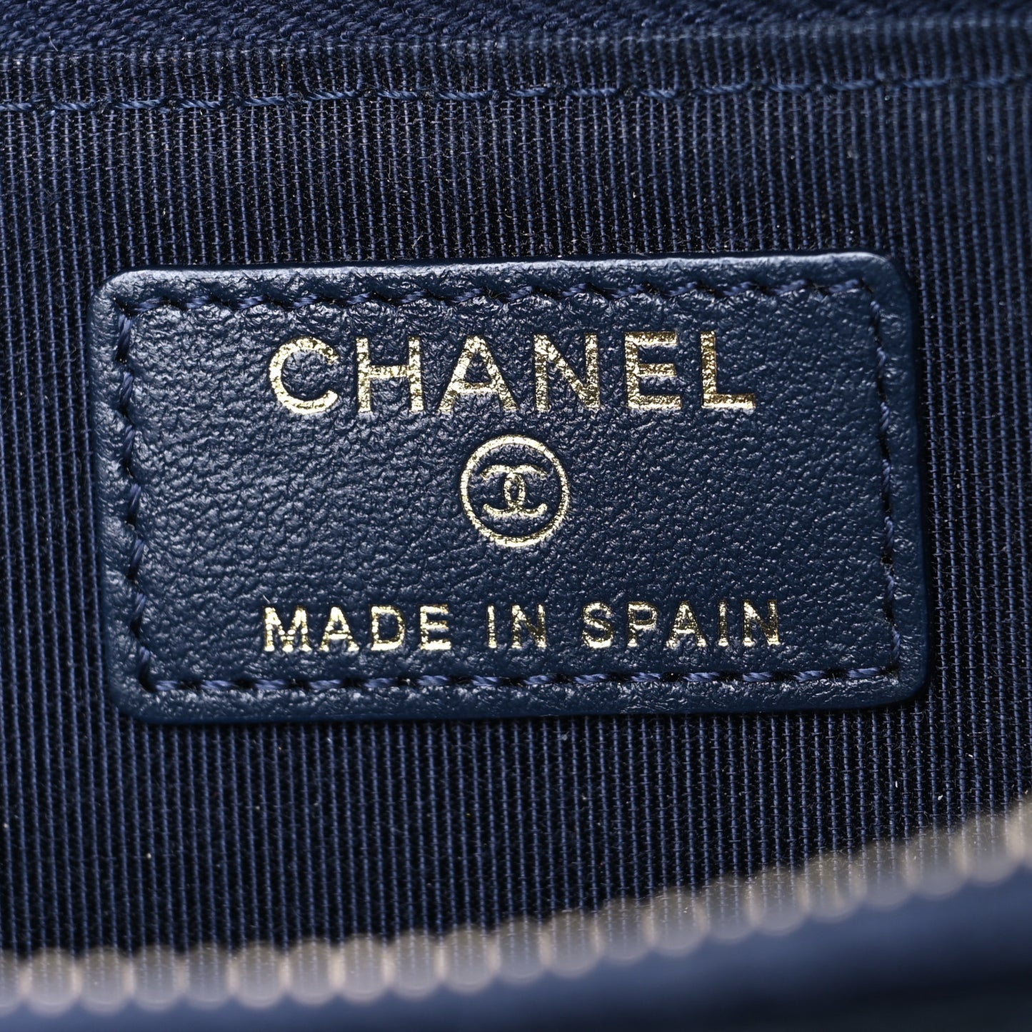 Caviar Quilted Key Holder Case Navy