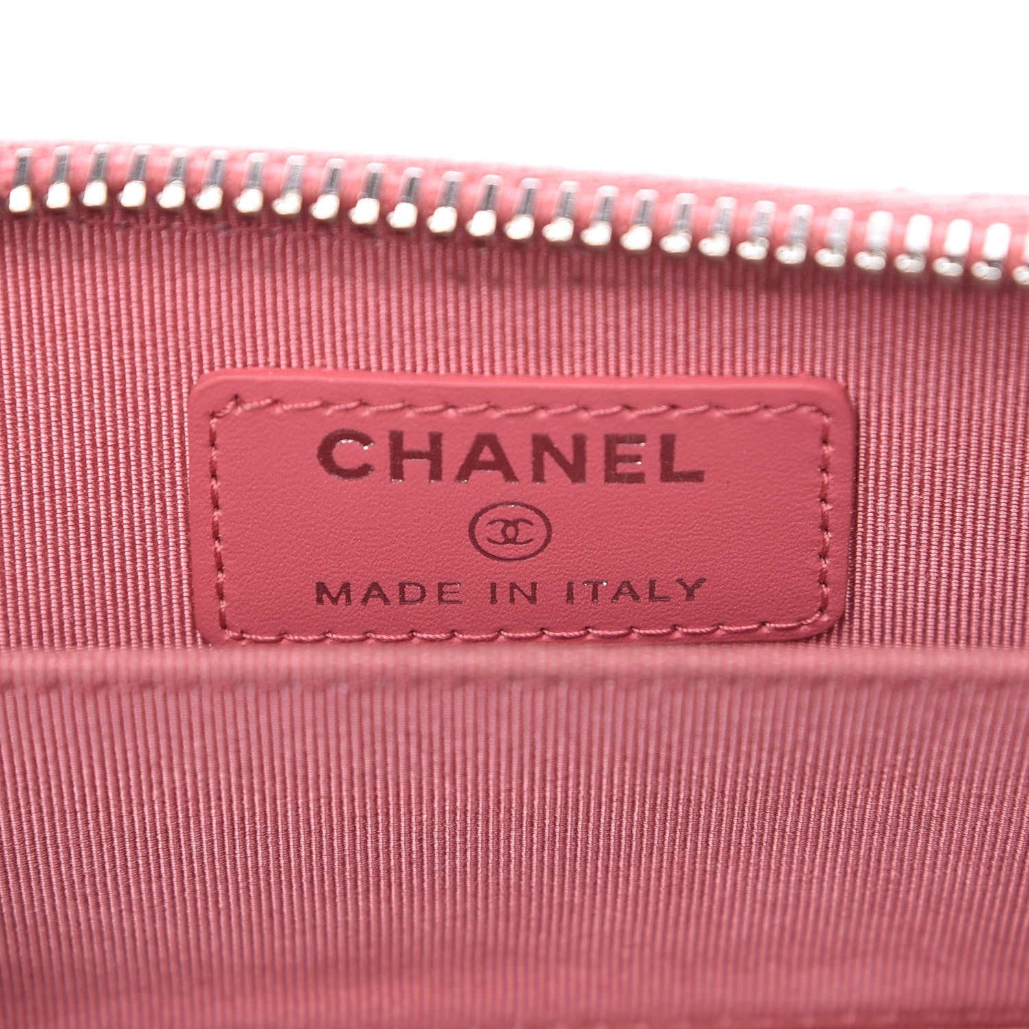 Chanel Caviar Chevron Quilted Zip Around Coin Purse Pink 6 of 9