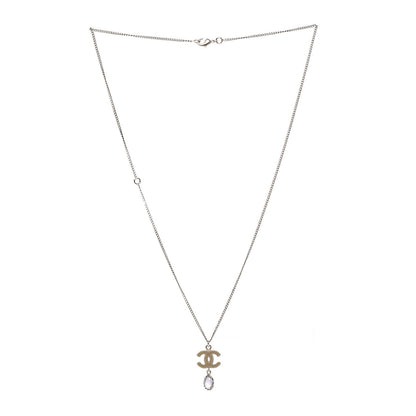 Chanel Stone CC Drop Necklace Gold Purple 1 of 4