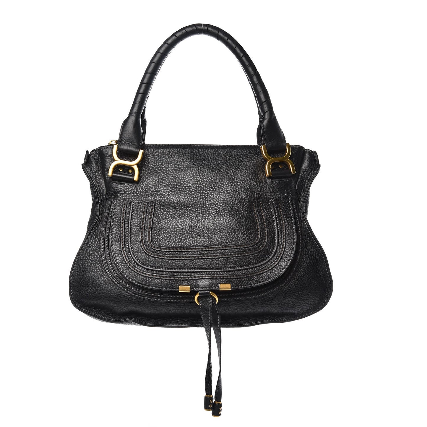 Calfskin Medium Marcie Satchel Black