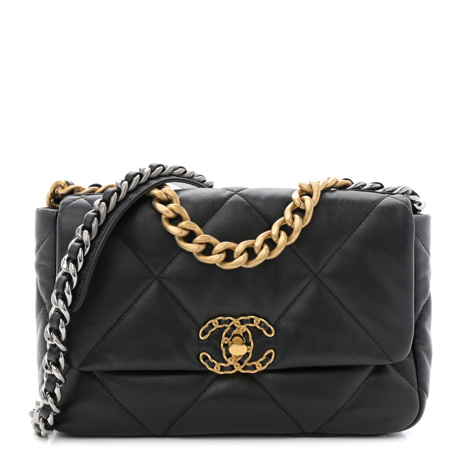 Chanel Lambskin Quilted Medium Chanel 19 Flap Black 1 of 11